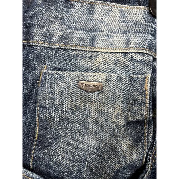 VTG Southpole Shorts Mens Size 46 Blue Denim Distressed Raw Hem Baggy Grunge - Picture 6 of 10
